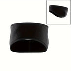 Black fleece ear warmer headband shown from the front, with a side angle view in the corner